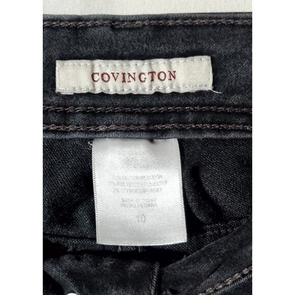 Covington Women Size 10 Black Stretch Jeans – Low Rise, Rhinestone, Cotton Blend - Picture 2 of 6